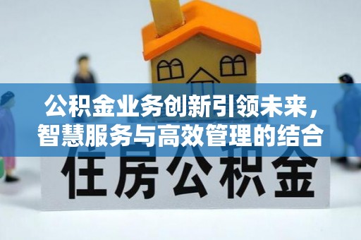 秦皇岛公积金业务创新引领未来，智慧服务与高效管理的结合