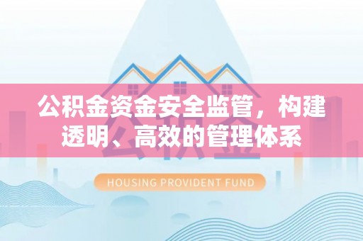 秦皇岛公积金资金安全监管，构建透明、高效的管理体系